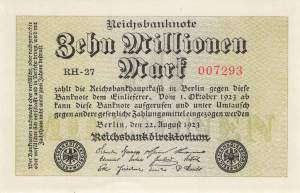 10 Millionen Mark 1923